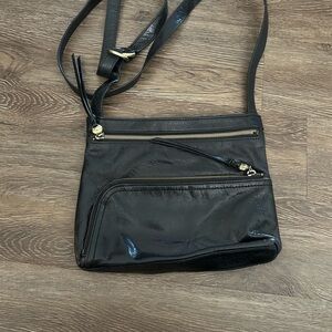 Cassi Hobo Black Leather Crossbody Bag
